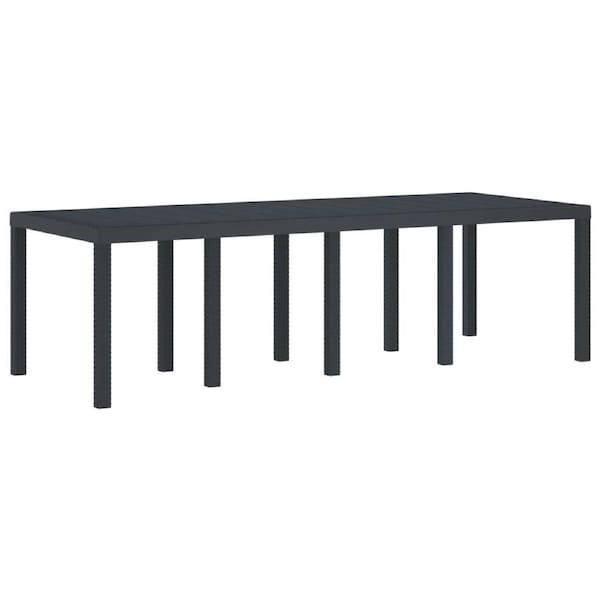 Garden Table Anthracite 250 x 100 x 73 cm Poly Rattan vidaXL
