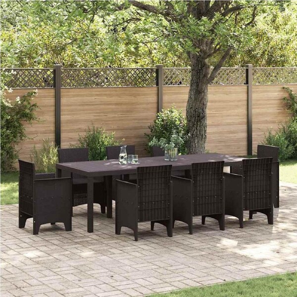 Garden Table Brown 250 x 100 x 73 cm Poly Rattan vidaXL