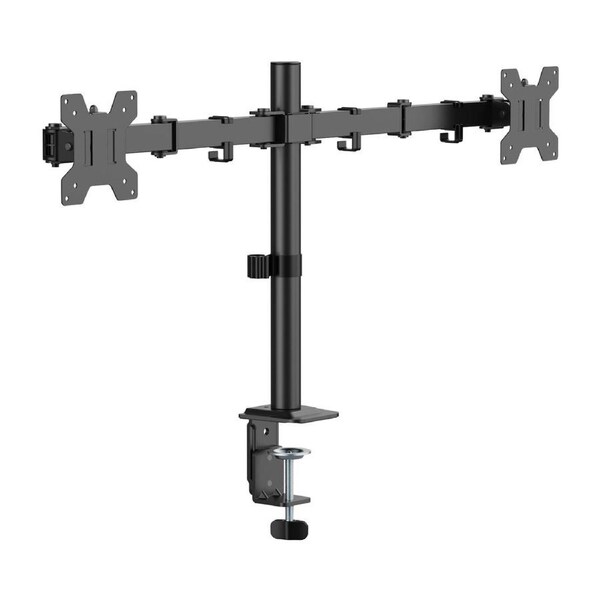 Dual Screen Monitor Arm for 17-32" Displays Screen Holder Mount VESA in Matte Black