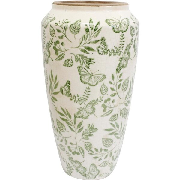 LVD Handcrafted Glossy Enchanted Ceramic Vase Home Decor 17.5x17.5x37cm