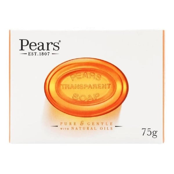 Pears Pure & Gentle Transparent Soap Wash Bar W/ Natural Oils Orange 75g Pack of 12