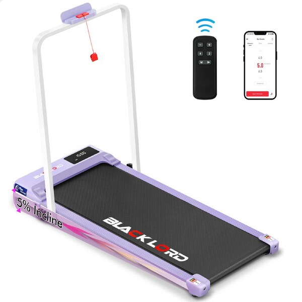 BLACK LORD Treadmill Walking Pad Foldable Incline Purple