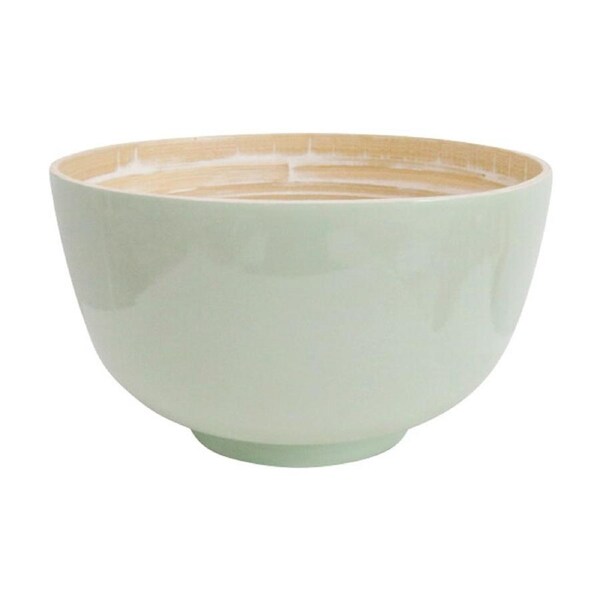 LVD Medium Sage Round Bamboo Bowl Decorative/Serving 25x25x14cm