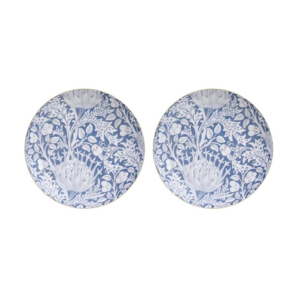 2PK LVD William Morris Marengo And Brass Decorative Round Metal Bowl 21x21x3cm
