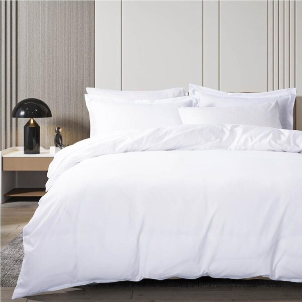 Luxton Pure Plain Quilt Cover Set White Super King