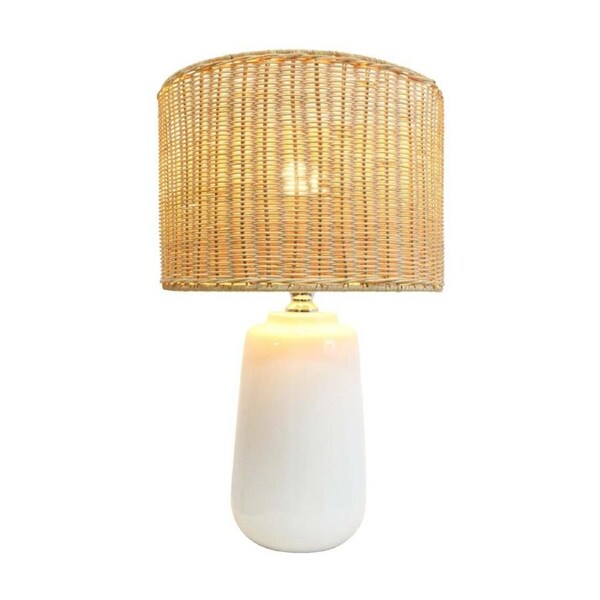 LVD Ceramic Base Cayman Woven Rattan Shade Table Lamp Home Decor 33x33x53cm