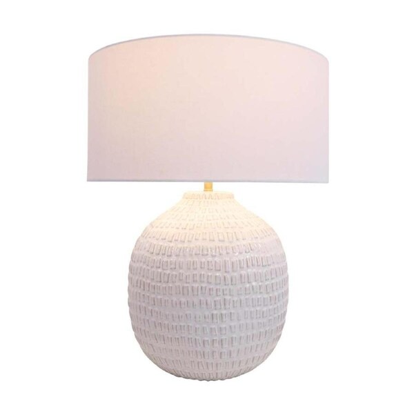 LVD Ceramic Base Linen Shade Sandrock Table Lamp Home Decor 25x25x40.5cm