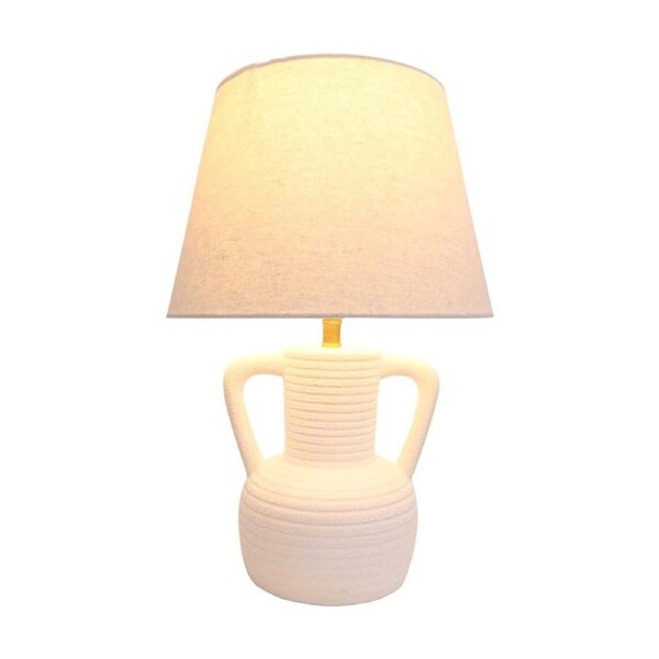 LVD Mediterranean Textured Ceramic Base Pithari Table Lamp 28x28x42cm