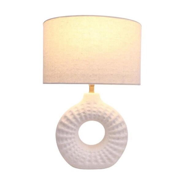 LVD White Ceramic Round Base Sofia Table Lamp Home Decor 30x20x41cm
