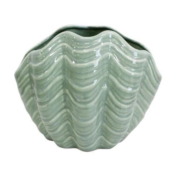 LVD Shell Nautical Decorative Ceramic Vase/Planter Home Decor 19x15.5x12.5cm