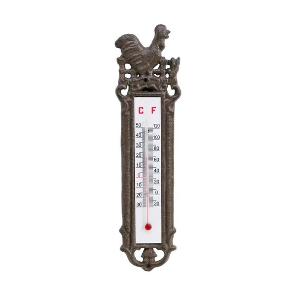 LVD Decorative Bird Cast Iron Thermometer Home Decor 24x6x2cm