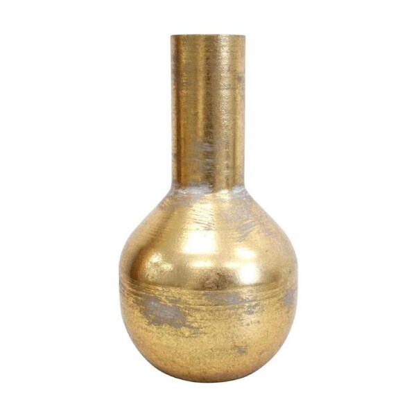 LVD Decorative Metal Bud Vase Home Decor Metallic Gold 20x11x11cm
