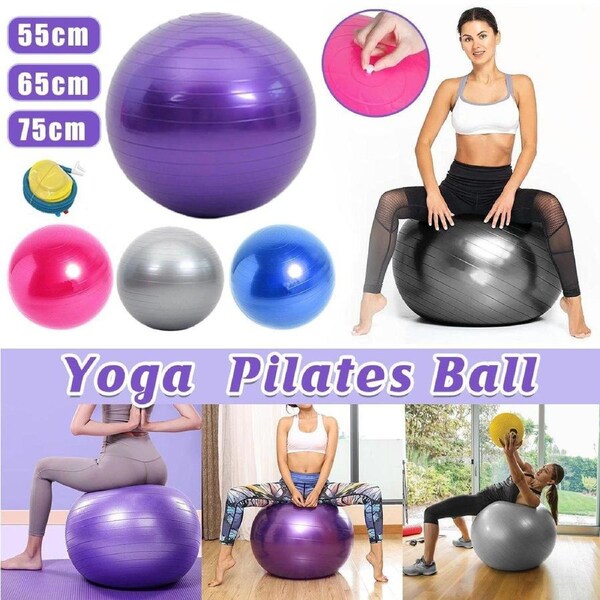 Explosion-Proof 75cm Yoga Ball - Purple, Stability & Balance