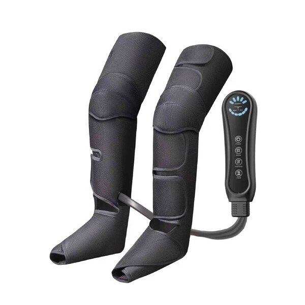 Orku Air Compression Leg and Foot Massager with Heat - 12 Airbags, 5 Levels, Portable
