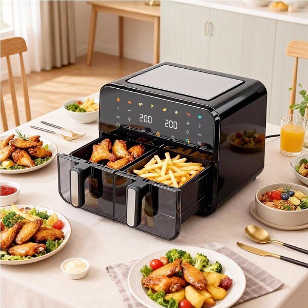 Spector 12L Dual Basket Air Fryer Electric Digital Touchscreen Oil Free Family