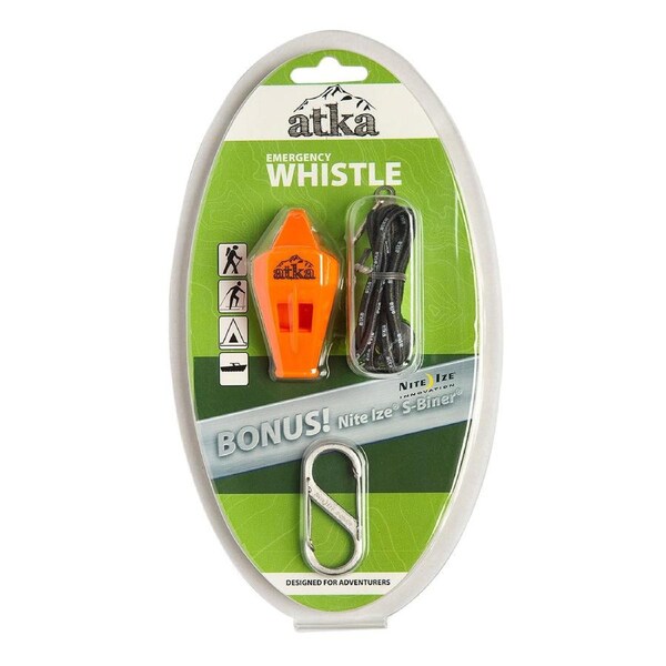 Atka Emergency Whistle Pealess Safety Signal Camping Hiking Boating Orange