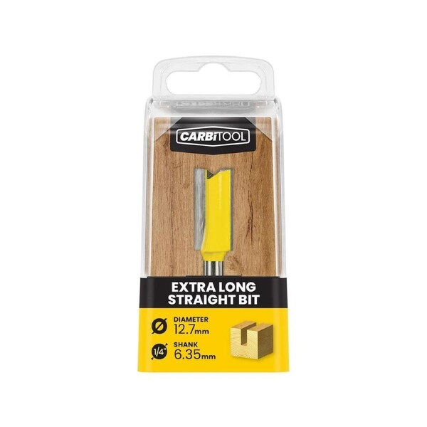 Carbitool 12mm TCT XL Extra Long Straight Router Bit - 70mm - Durable Cutting Tool