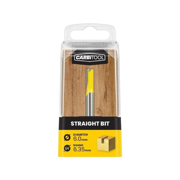 Carbitool 6.0mm TCT Router Bit - Tungsten Carbide - Double Flute - 1 Pack