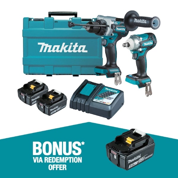 Makita Brushless 2 Piece Combo Kit DLX2419T - 18V - Includes 2 Batteries - Rapid Charger