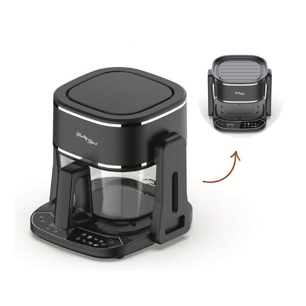Healthy Choice 5L 2in1 Air Fryer and Grill, 1400W, Digital Touch Control, Clear Glass Cooking Basket