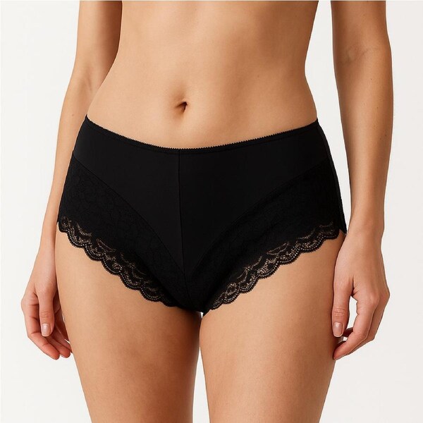 Womens Lace Boyshort Boyleg Full Briefs Underwear Undies in Black - 12