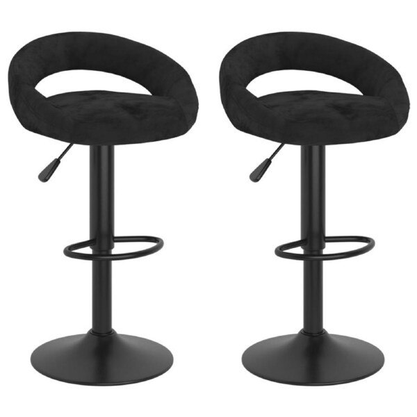 Bar Stools 2 pcs Black Velvet vidaXL