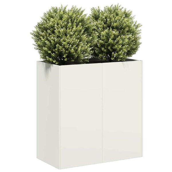 Planter White 80x40x80 cm Cold-rolled Steel vidaXL