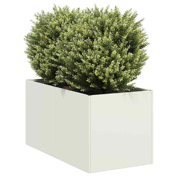 Planter White 40x80x40 cm Cold-rolled Steel vidaXL