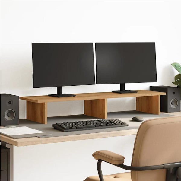 Monitor Stand Artisian Oak 100x27x15 cm Engineered Wood vidaXL