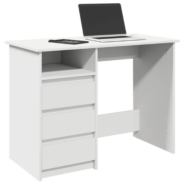 Desk White 102x50x75 cm Engineered Wood vidaXL