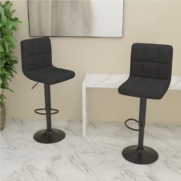 Bar Stools 2 pcs Black Fabric vidaXL
