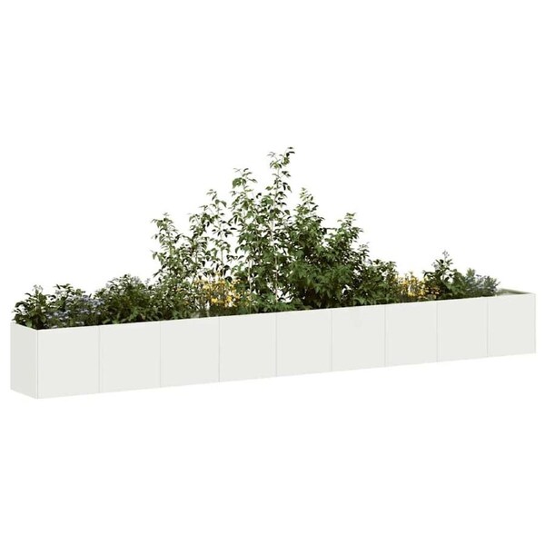 Planter White 360x40x40 cm Cold-rolled Steel vidaXL