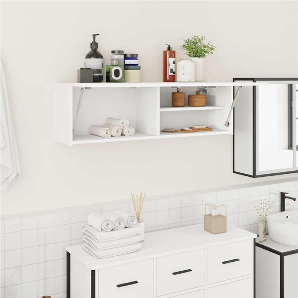 Bathroom Wall Cabinet White 100x25x30 cm Engineered Wood vidaXL
