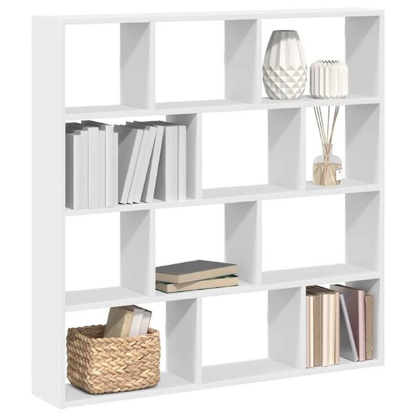 Wall Cube Shelf 12 Compartments White Engineered Wood vidaXL