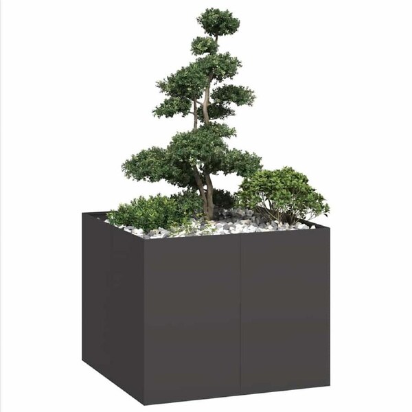 Planter Black 100x100x80 cm Steel vidaXL
