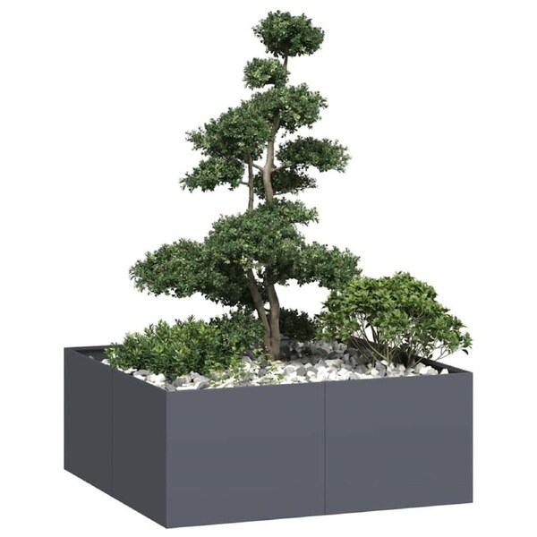 Planter Anthracite 100x100x40 cm Steel vidaXL