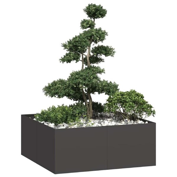 Planter Black 100x100x40 cm Steel vidaXL
