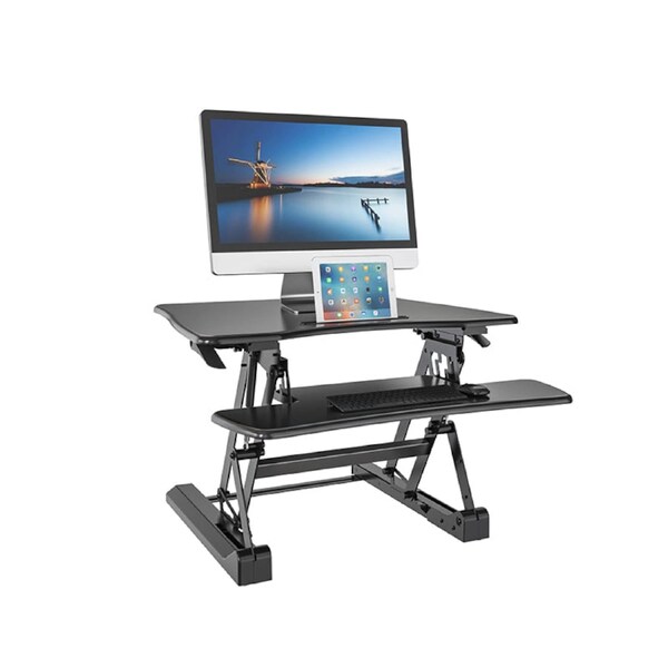 ONLINE Sit Stand Desk Adjustable Riser Ergonomic Work Station 730x590mm GLD07S
