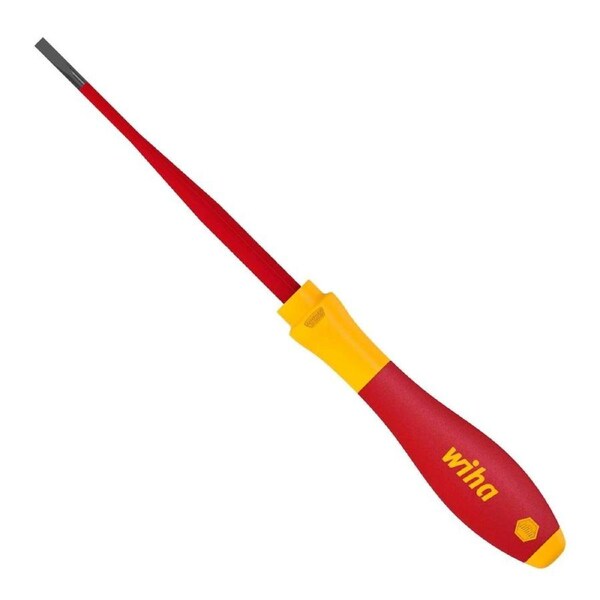 Wiha 3.5mm Slotted Slimfix VDE Screwdriver 100mm CVM Steel Insulated
