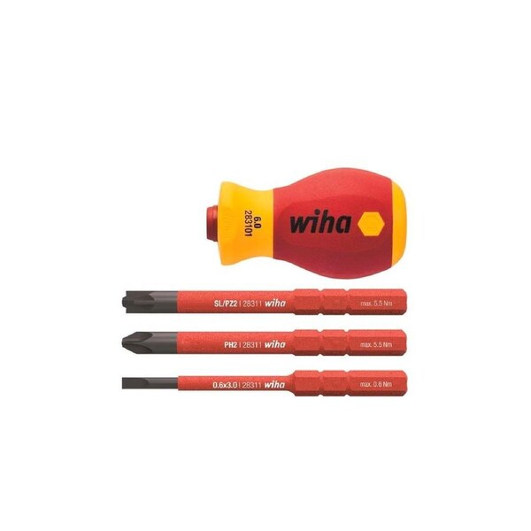 Wiha VDE Stubby Screwdriver Set - 1000V - 105mm - Insulated - Compact