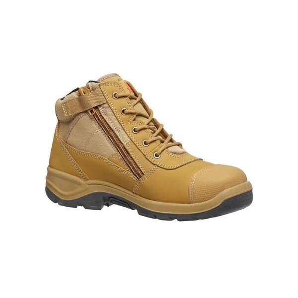 Hard Yakka Size 9 Wheat Utility Side Zip Safety Boots - Steel Toe - Leather - Comfortable Fit