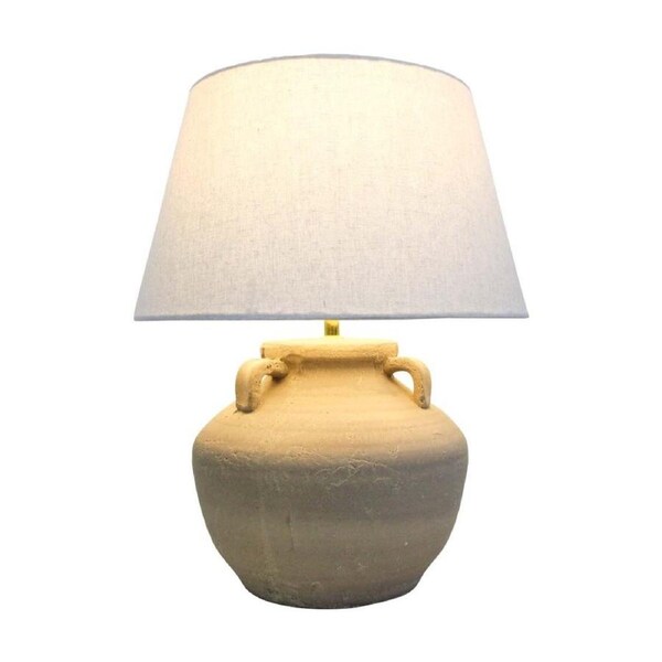 LVD Giana Natural Ceramic Base Linen Shade Table Lamp Home Decor 38x38x45cm