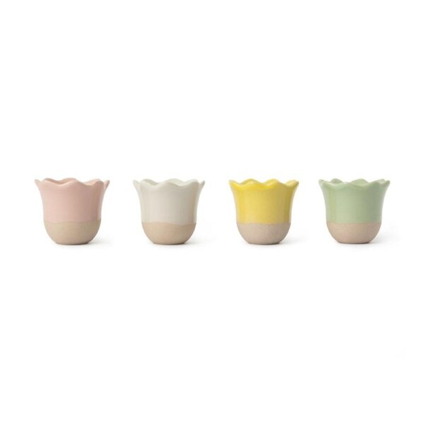 4pc Jamie Oliver Mixed Colour Big Love Excellent Stoneware Egg Cups 6cm