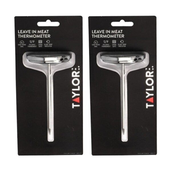2PK Taylor Stainless Steel Pro Leave-In Meat Thermometer 13x7.5x6cm