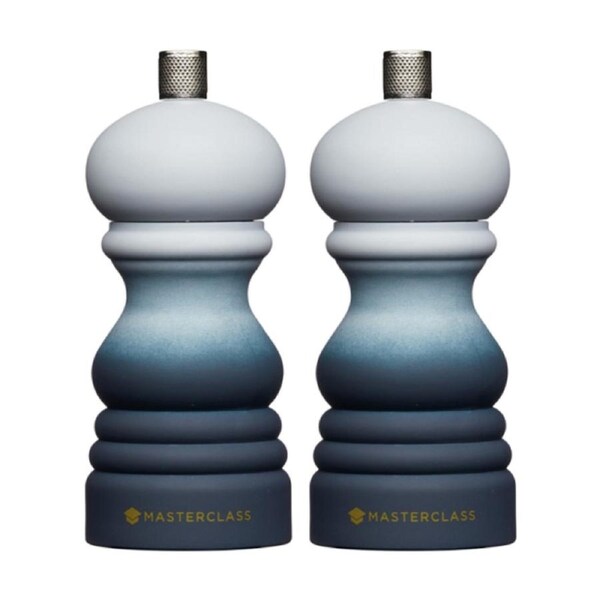 2PK MasterClass Refillable Grey Ombre Plastic Salt & Pepper Mill 5x12.5cm