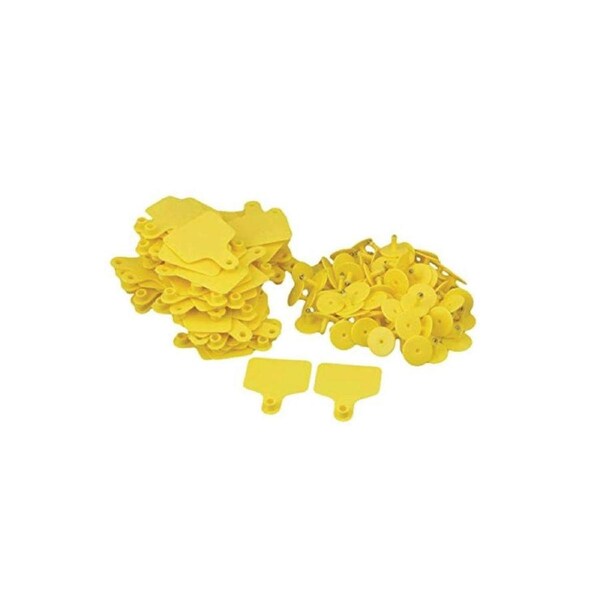 Cattle Ear Tags 100x Small Yellow 5x4cm Blank for Sheep Pig Livestock