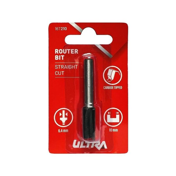 Ultra Router Bit - Straight 10mm - Tungsten Carbide - Durable
