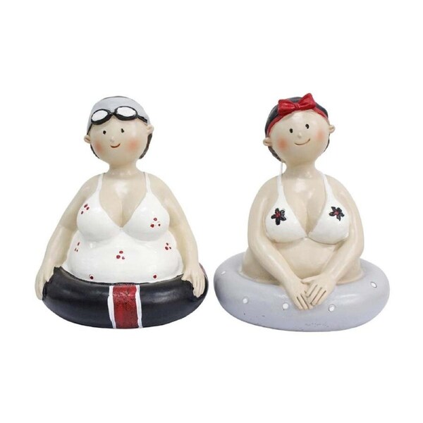 2pc LVD Ladies Floaties Resin Figurine Set Home Decor 15.5x13.5x13cm