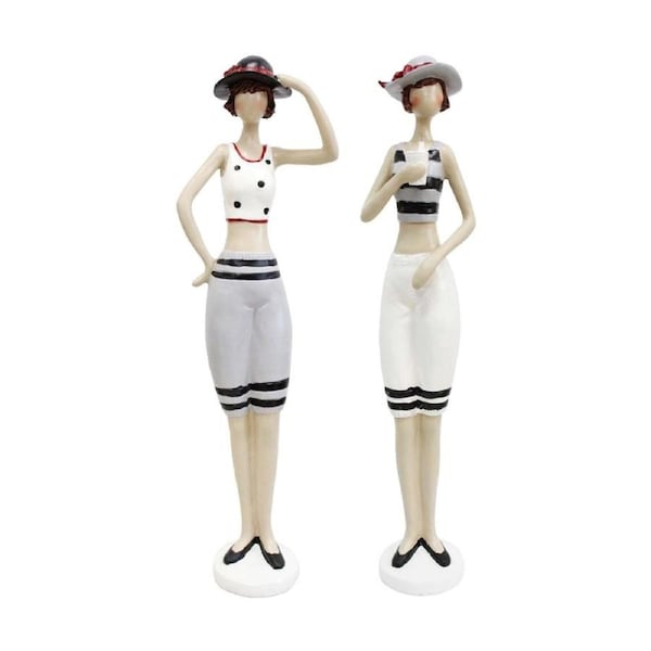 LVD Beach Lady Amelia & Audrey Resin Figurine Home Decor 37x7.5x7cm