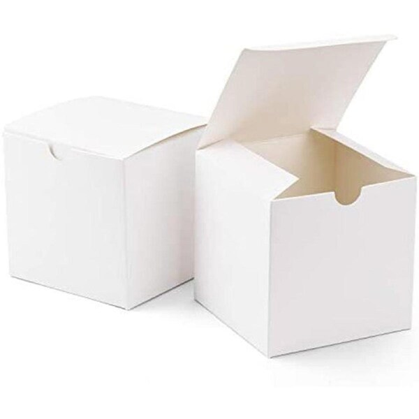 10 pk White Cube Gift Box ( 5x 5 x 5 cm) Folding Packaging for Favors & Jewelry